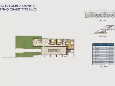 شاليه مساحة 115م دور ارضي مقدم 5% في قرية تلال العين السخنة من رؤية جروب