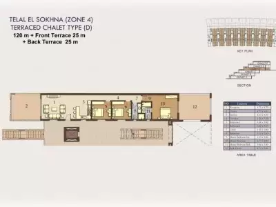 باقل من سعر السوق، شاليه في قرية تلال السخنة  120 م تشطيب كامل